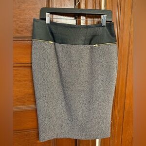 Pencil Skirt NEW by Aysha made in NYC Stretch Tweed Satin Python waist